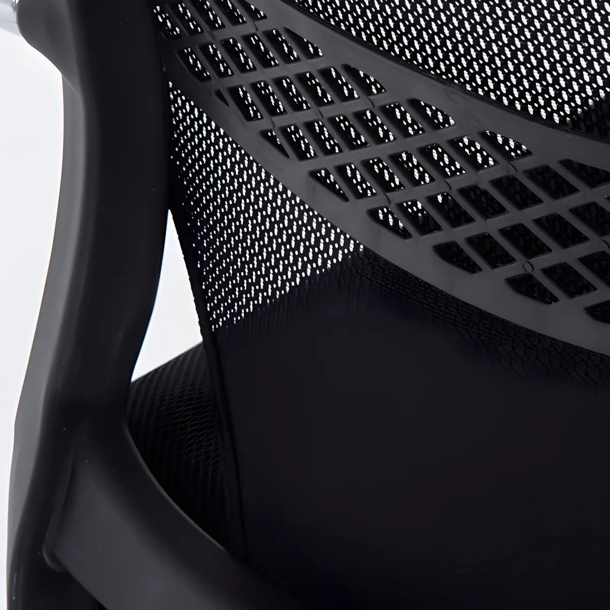 Modern Mesh Mid Back Metal Black Compact Office Chair Image - 17