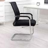 Modern Mesh Mid Back Metal Black Compact Office Chair Image - 5