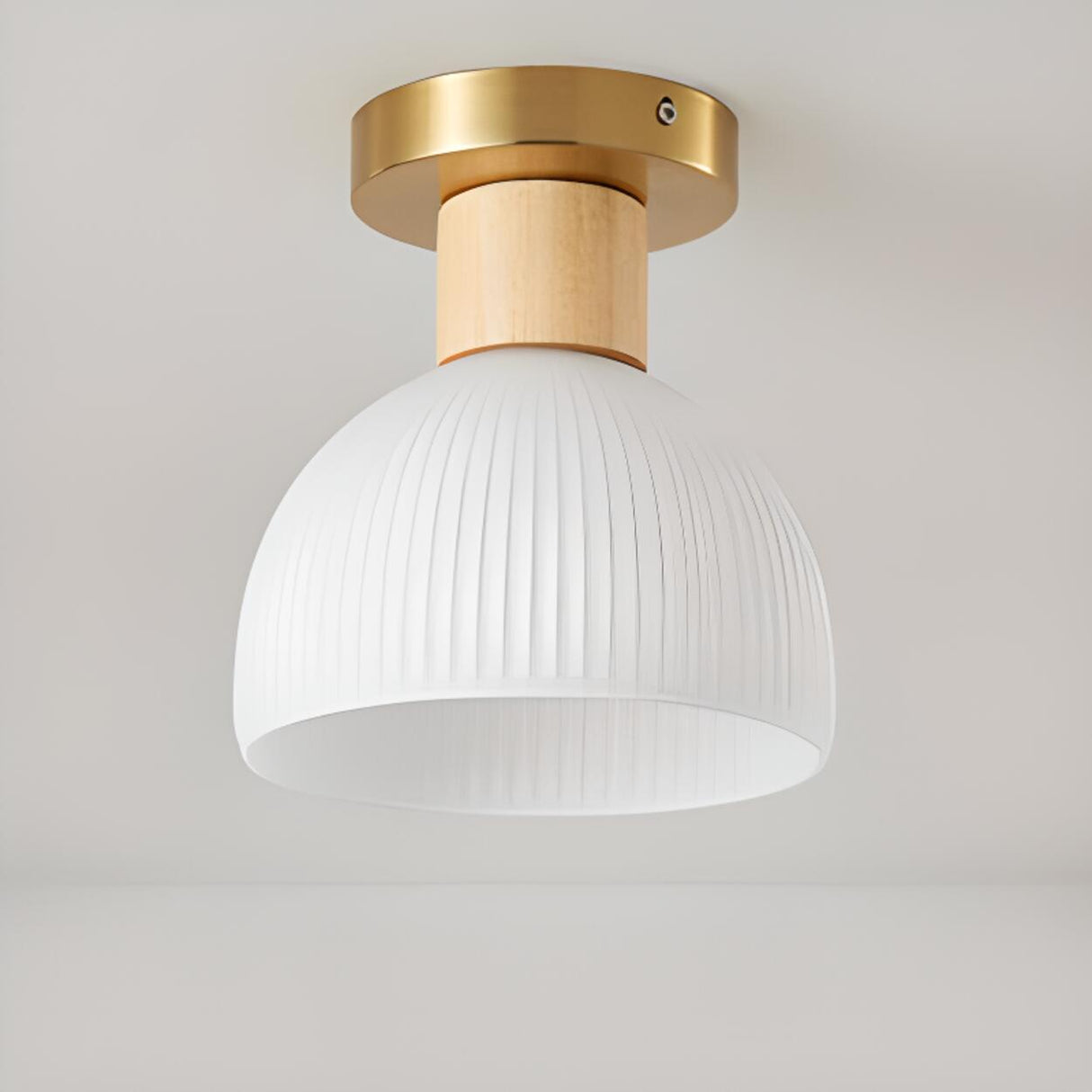 Modern Metal and Wood Warm Light Flush Mount light Image - 6