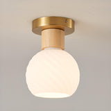 Modern Metal and Wood Warm Light Flush Mount light Image - 9