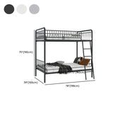 Modern Metal Black Twin Bunk Bed with Stairs and Guardrail #size