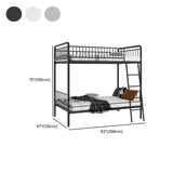 Modern Metal Black Twin Bunk Bed with Stairs and Guardrail Image - 21