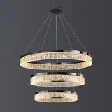 Modern Metal Clear Resin LED Black Circle Chandelier Image - 11