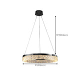 Modern Metal Clear Resin LED Black Circle Chandelier #size