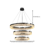 Modern Metal Clear Resin LED Black Circle Chandelier Image - 27