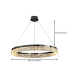 Modern Metal Clear Resin LED Black Circle Chandelier Image - 28