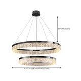 Modern Metal Clear Resin LED Black Circle Chandelier Image - 29