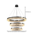 Modern Metal Clear Resin LED Black Circle Chandelier Image - 30