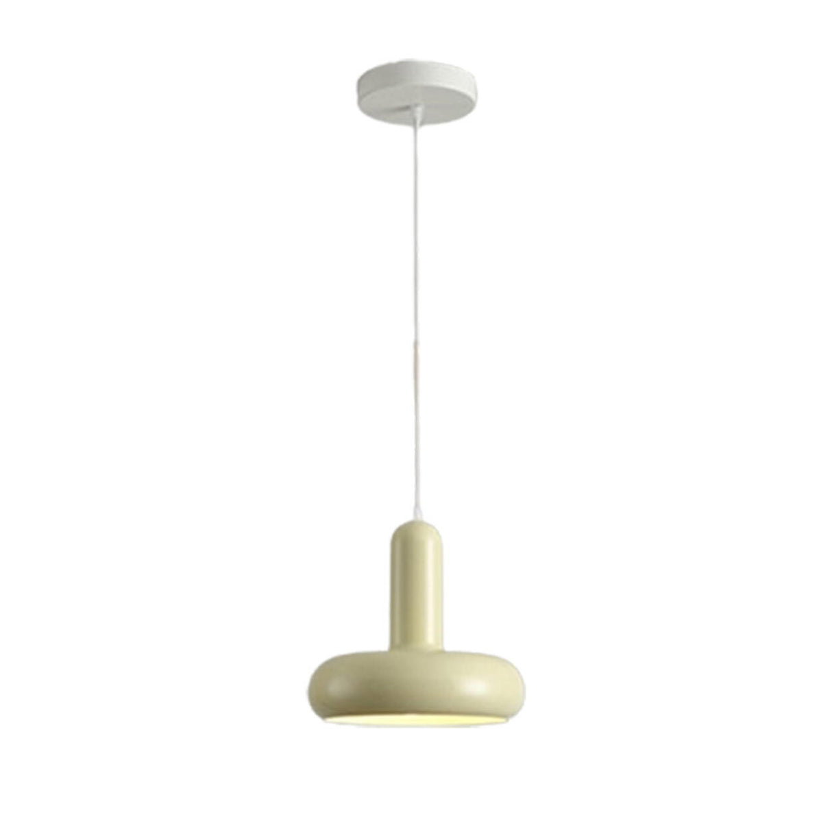 Modern Metal Cylinder Beige Pendant Light Adjustable Cord Image - 6