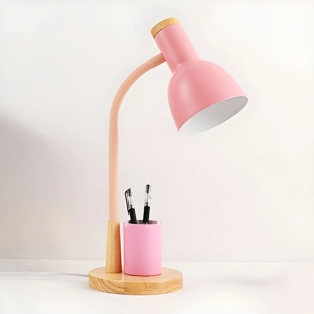 Modern Metal Desk Lamp with Cup Holder Green Image - 8