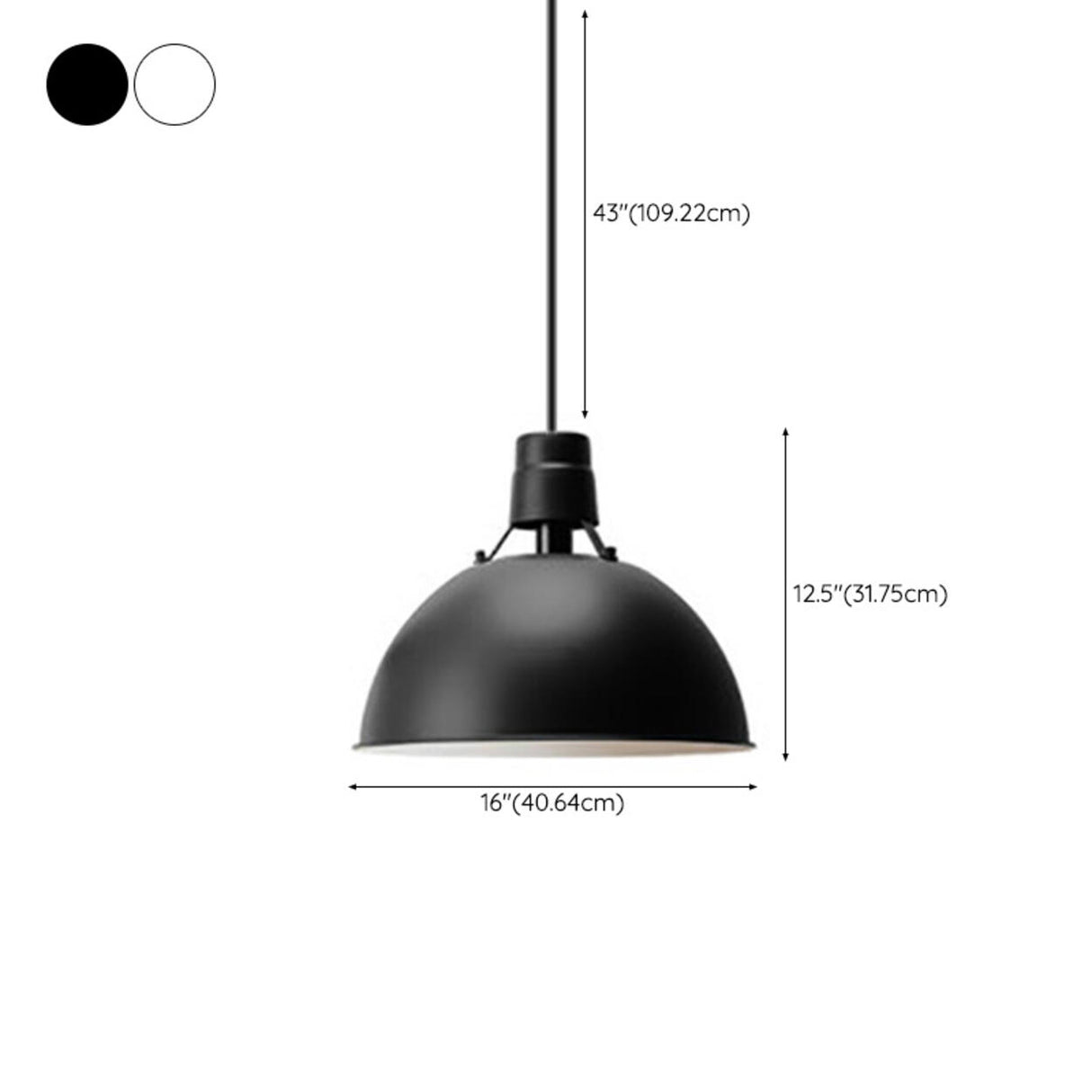 Modern Metal Dome Kitchen Island Pendant Light 