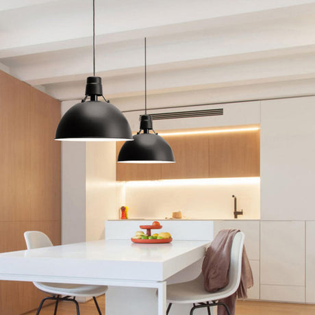 Modern Metal Dome Kitchen Island Pendant Light Image - 2