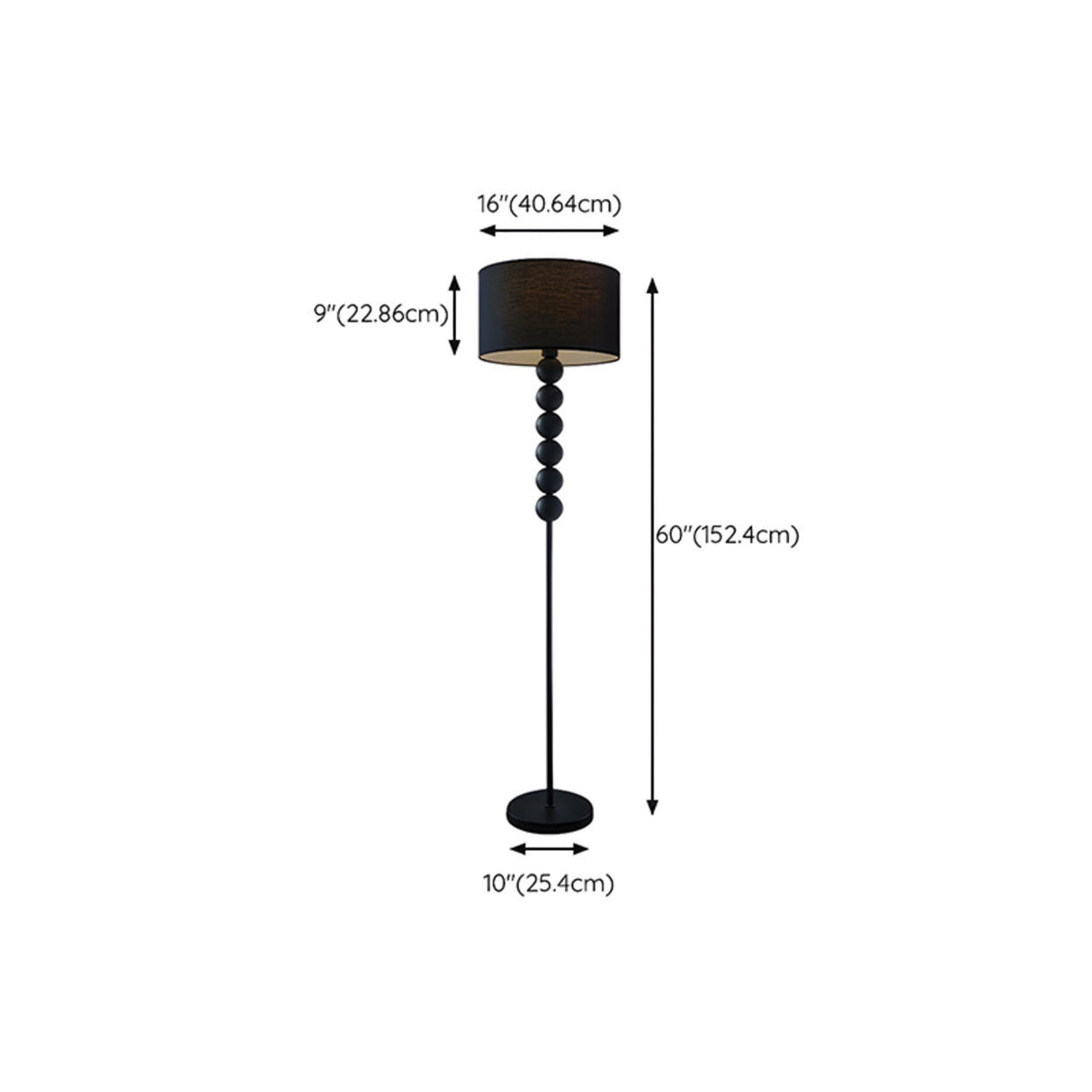 Modern Metal Fabric Drum Floor Lamp Foot Switch 