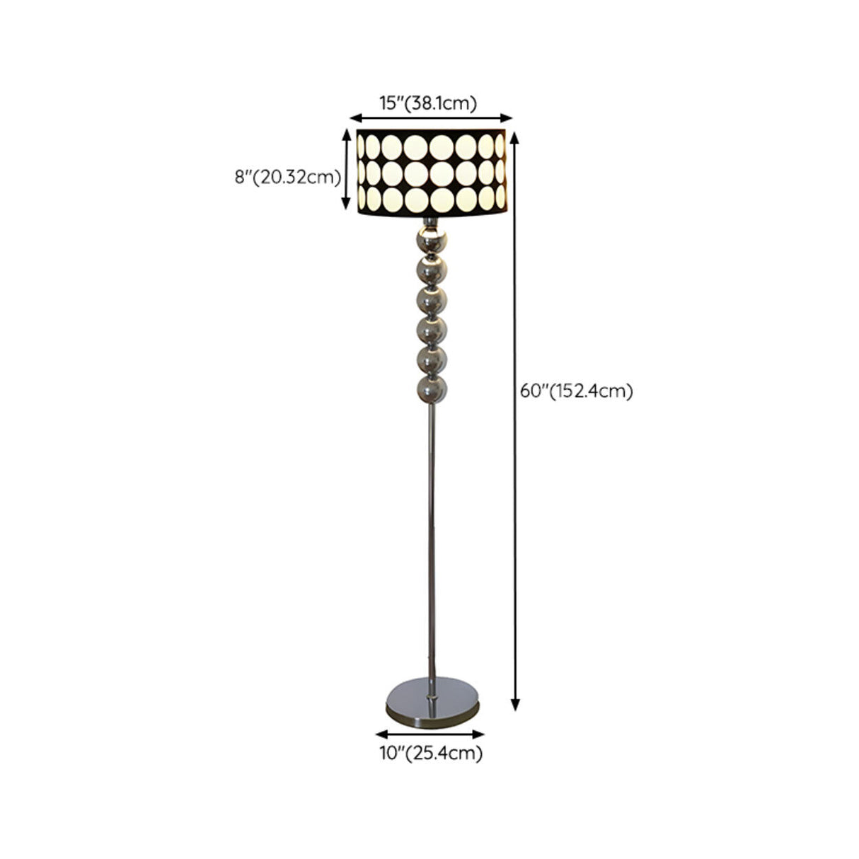 Modern Metal Fabric Drum Floor Lamp Foot Switch Image - 11