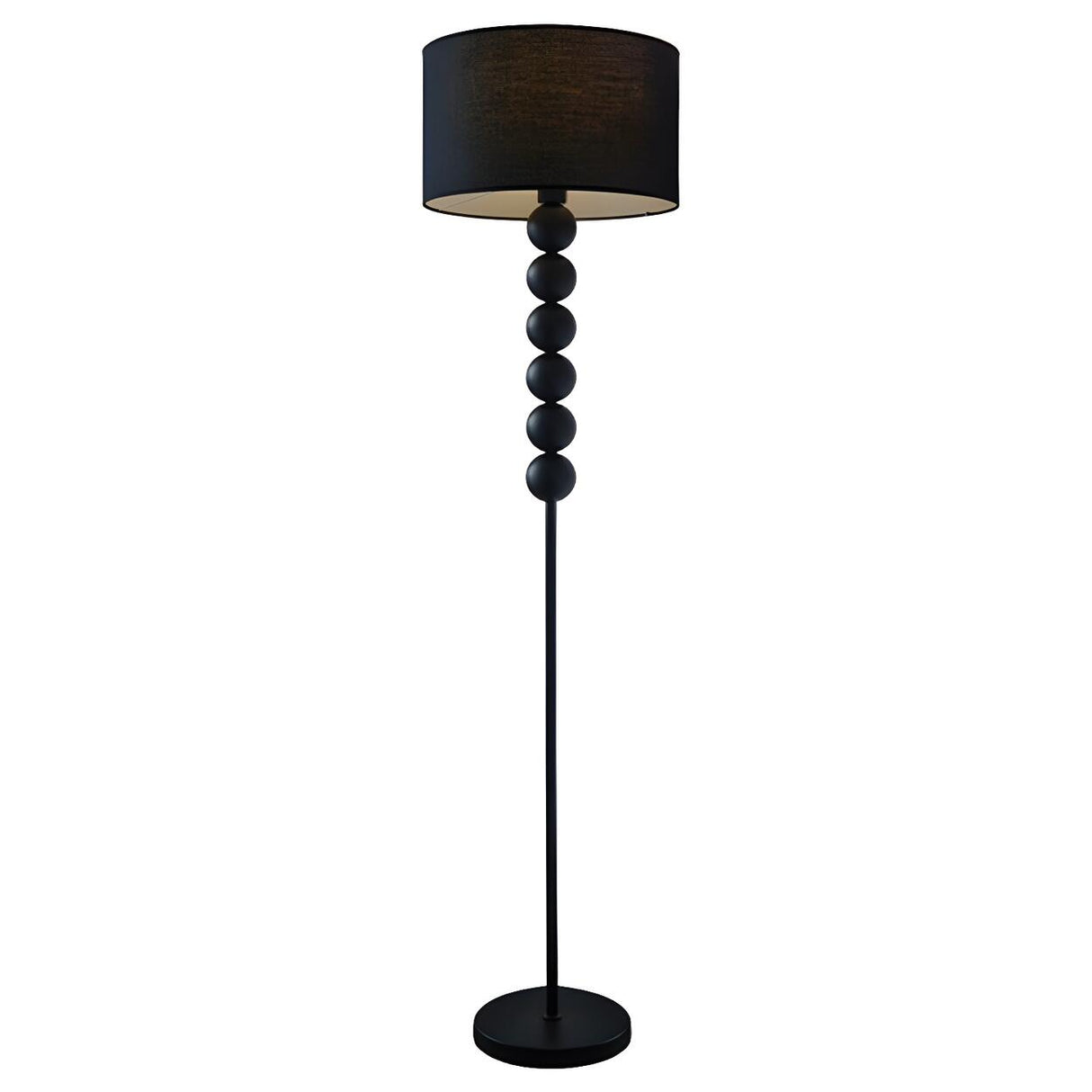 Modern Metal Fabric Drum Floor Lamp Foot Switch Image - 2