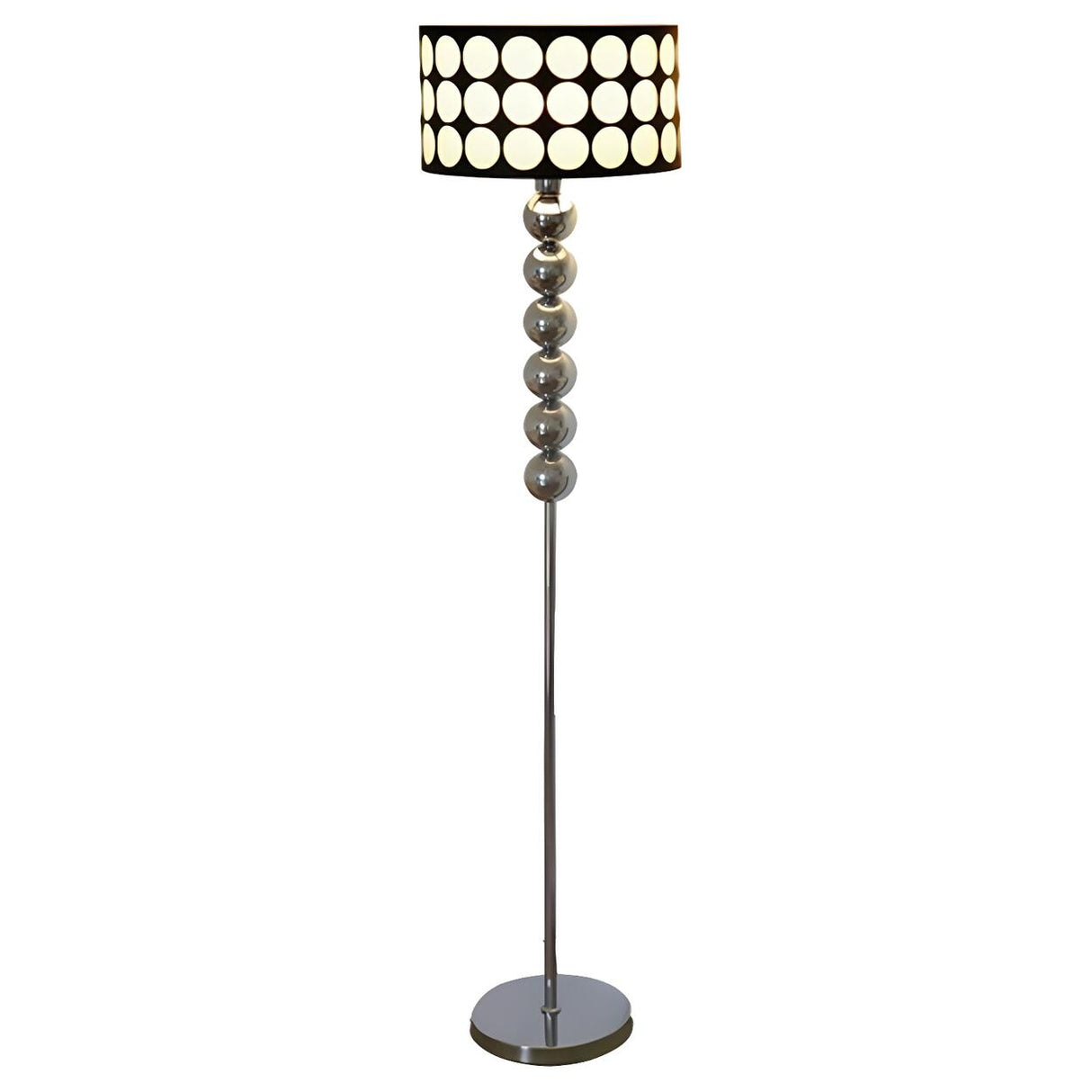 Modern Metal Fabric Drum Floor Lamp Foot Switch Image - 3