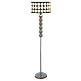 Modern Metal Fabric Drum Floor Lamp Foot Switch Image - 3