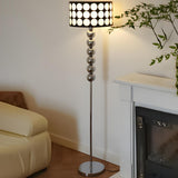 Modern Metal Fabric Drum Floor Lamp Foot Switch Image - 4