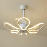 Modern Metal Flower Shape Linear LED Ceiling Fan Light Image - 2