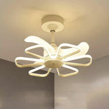 Modern Metal Flower Shape Linear LED Ceiling Fan Light Image - 4