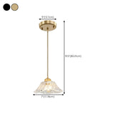 Modern Metal Flower Triple Clear Glass Pendant Light #size