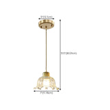 Modern Metal Flower Triple Clear Glass Pendant Light Image - 15