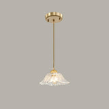 Modern Metal Flower Triple Clear Glass Pendant Light Image - 2