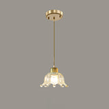 Modern Metal Flower Triple Clear Glass Pendant Light Image - 5