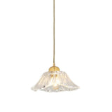 Modern Metal Flower Triple Clear Glass Pendant Light Image - 8