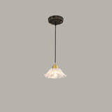 Modern Metal Flower Triple Clear Glass Pendant Light Image - 9