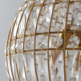 Modern Metal Frame Round Crystal Globe Chandelier Image - 14