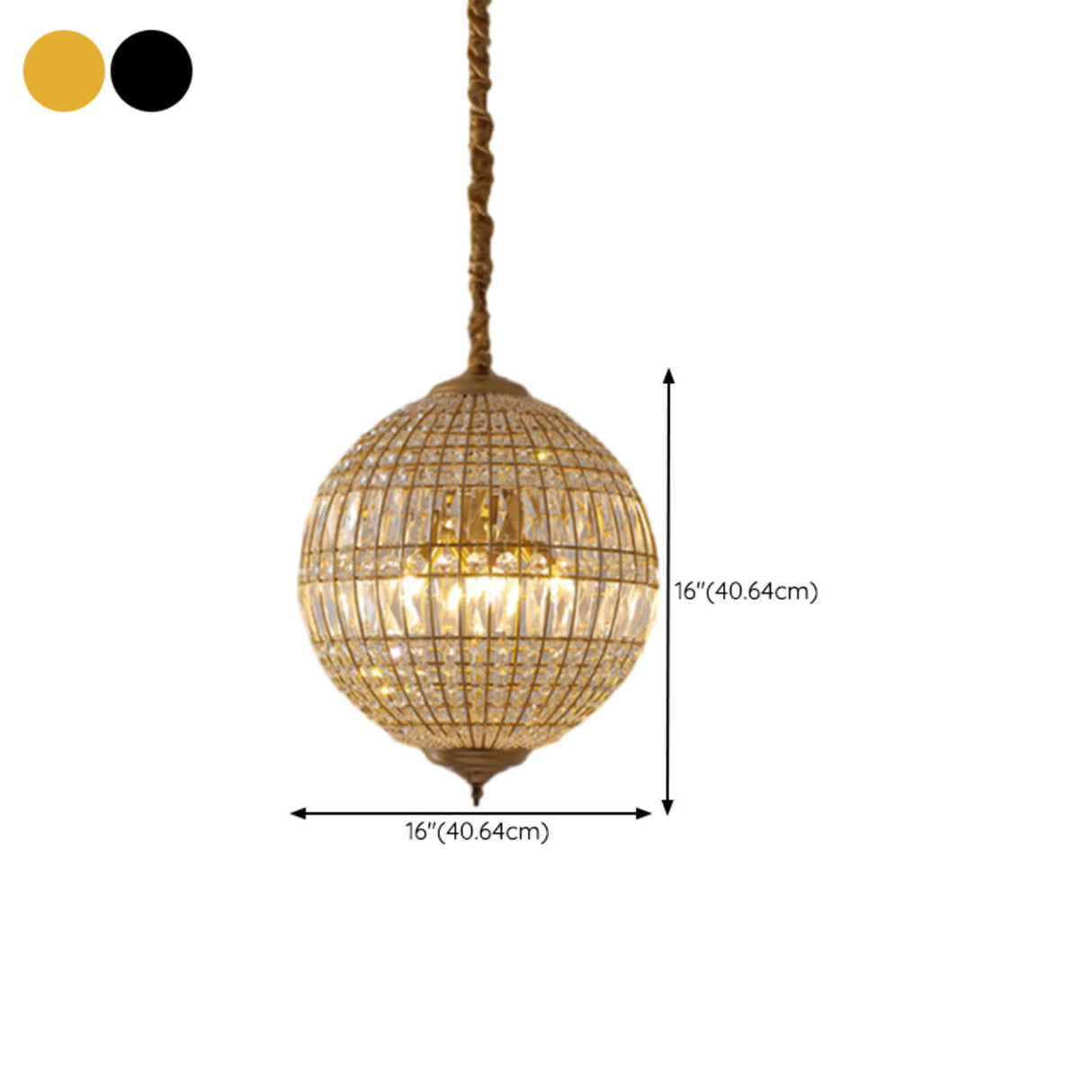 Modern Metal Frame Round Crystal Globe Chandelier Image - 18