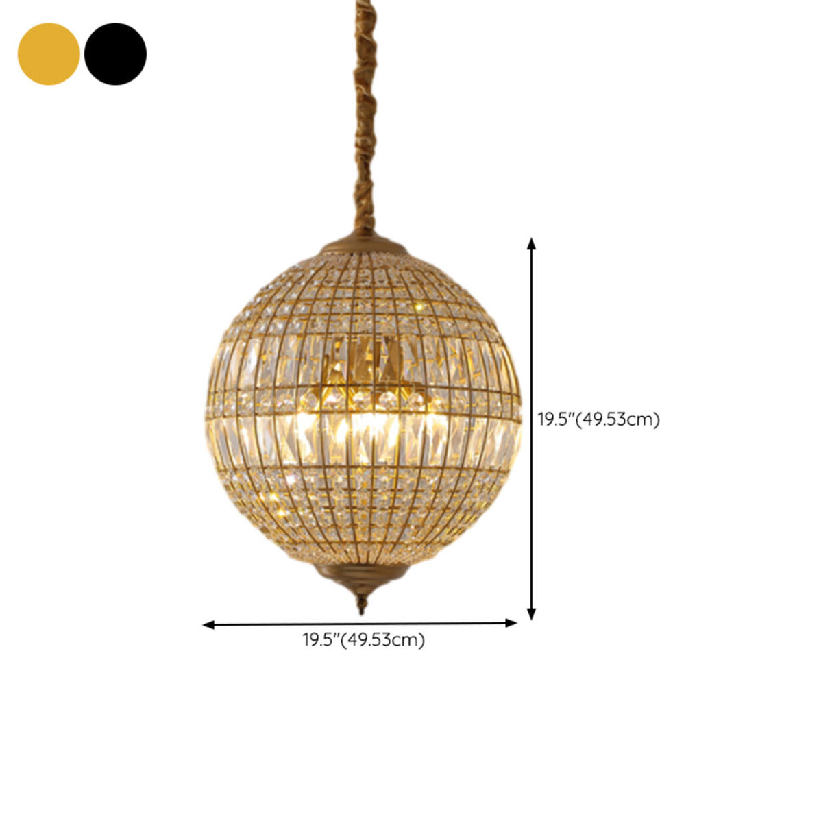 Modern Metal Frame Round Crystal Globe Chandelier Image - 19