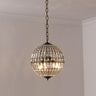 Modern Metal Frame Round Crystal Globe Chandelier Image - 2