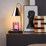 Modern Metal Geometric Cone Shade Candle Table Lamp Image - 19