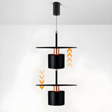 Modern Metal Geometric Pendant Light Adjustable Height Image - 12