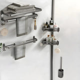 Modern Metal Mounting Hardware Bathroom Set with Shelves Image - 20