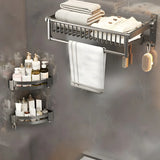 Modern Metal Mounting Hardware Bathroom Set with Shelves Image - 24