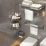 Modern Metal Mounting Hardware Bathroom Set with Shelves Image - 28