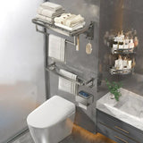 Modern Metal Mounting Hardware Bathroom Set with Shelves Image - 29