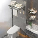 Modern Metal Mounting Hardware Bathroom Set with Shelves Image - 31