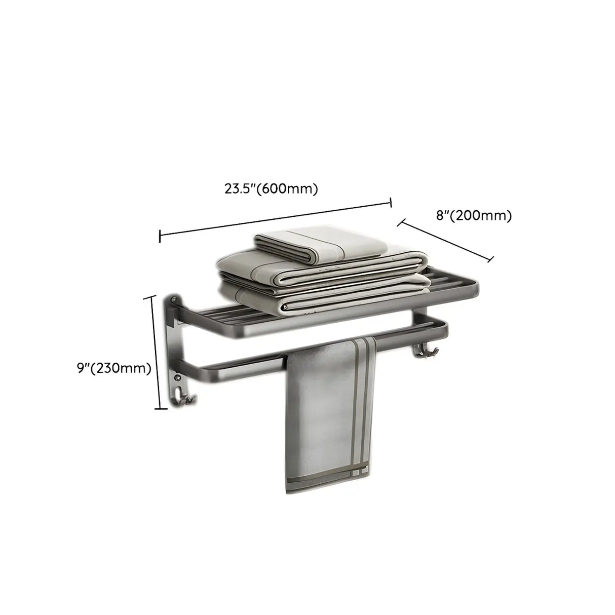 Modern Metal Mounting Hardware Bathroom Set with Shelves Image - 34