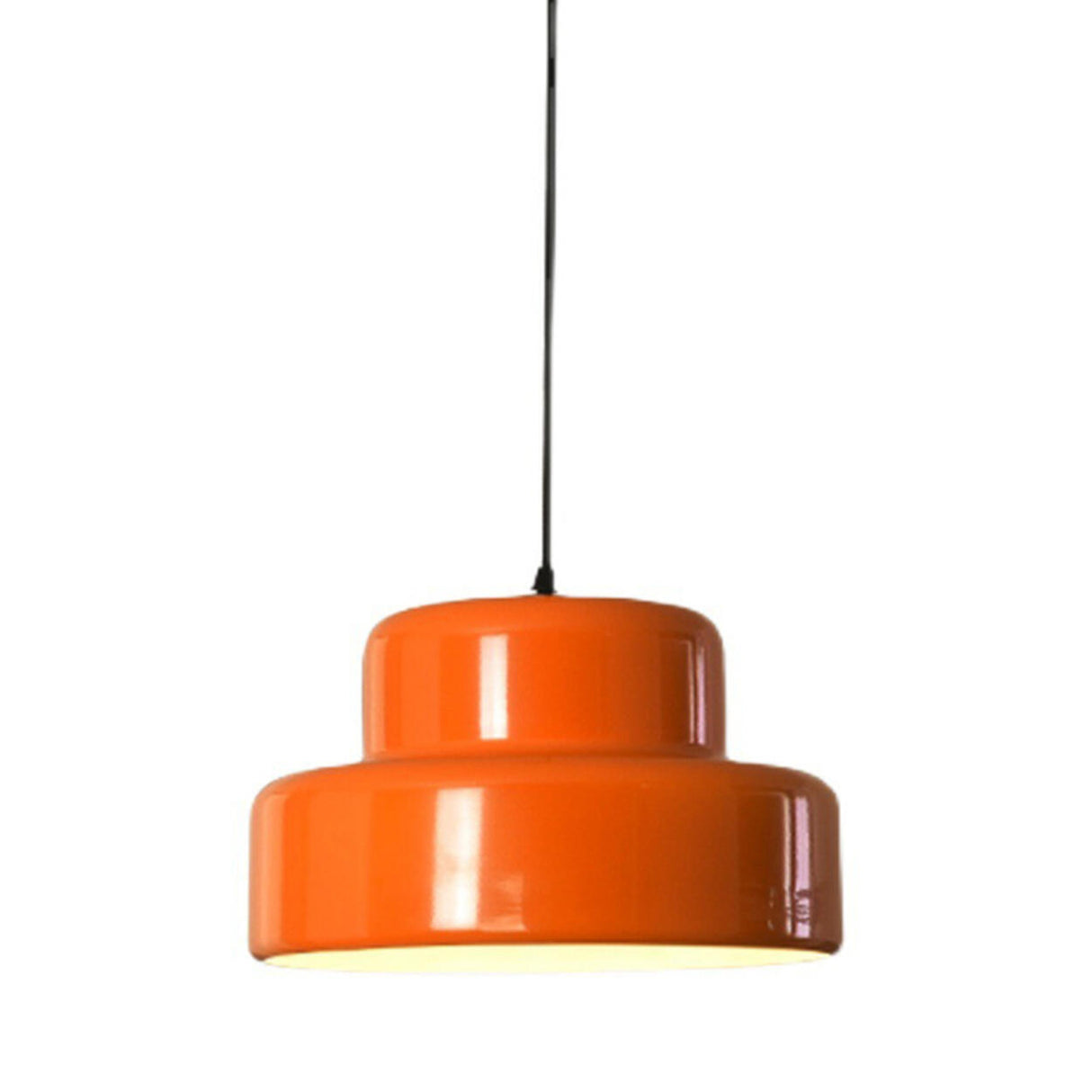 Modern Metal Orange Cylinder Entryway Pendant Light Image - 5