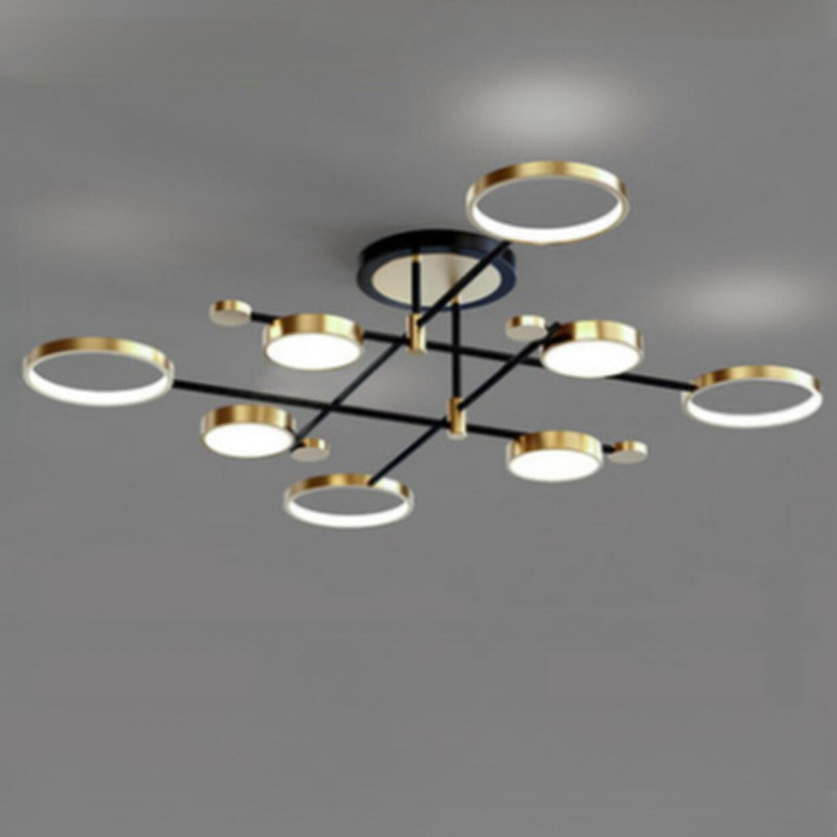 Modern Metal Round Ring Semi-Flush Mount Ceiling Light Image - 10