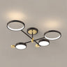 Modern Metal Round Ring Semi-Flush Mount Ceiling Light Image - 11