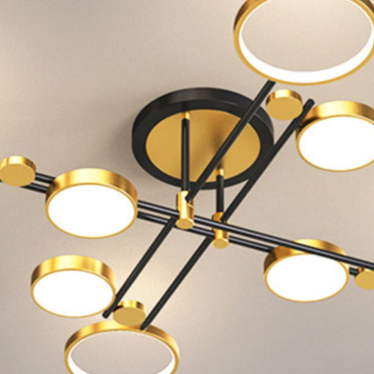 Modern Metal Round Ring Semi-Flush Mount Ceiling Light Image - 12