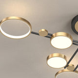 Modern Metal Round Ring Semi-Flush Mount Ceiling Light Image - 13