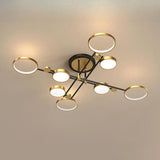 Modern Metal Round Ring Semi-Flush Mount Ceiling Light Image - 4