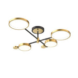 Modern Metal Round Ring Semi-Flush Mount Ceiling Light Image - 5