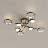 Modern Metal Round Ring Semi-Flush Mount Ceiling Light Image - 6